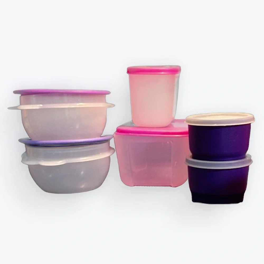 12-Piece Vintage Tupperware Includes Variety Purple & Pink Container & Lid Sets